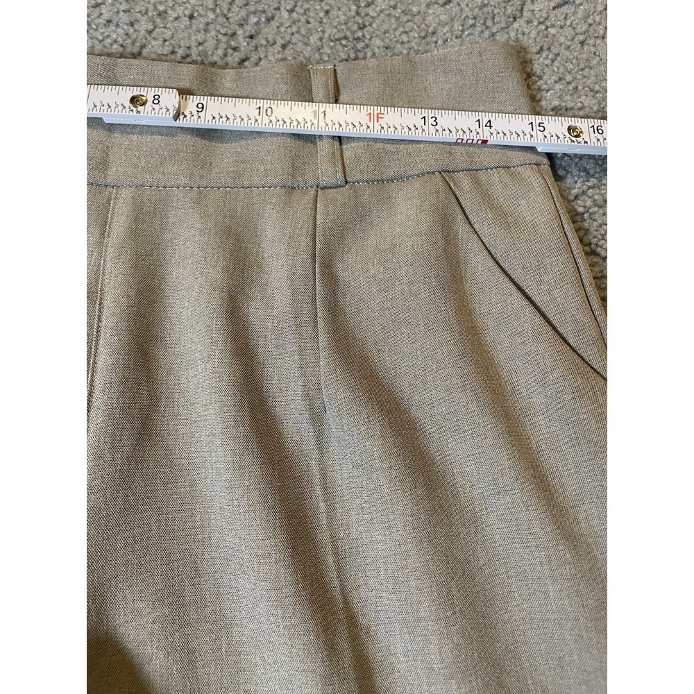 Wide Leg Dress Pants Sz M Beige Ultra High Rise Career Party Classic - Picture 3 of 10